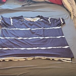 Navy and White Striped Short Sleeve Tee